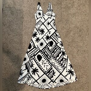 Paper Heart Black and White Print Maxi Dress